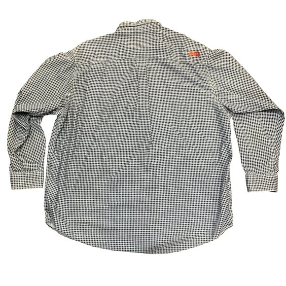 Ariat Work FR Men's Checkered Button-Down Shirt XXL Navy & White - Picture 8 of 16